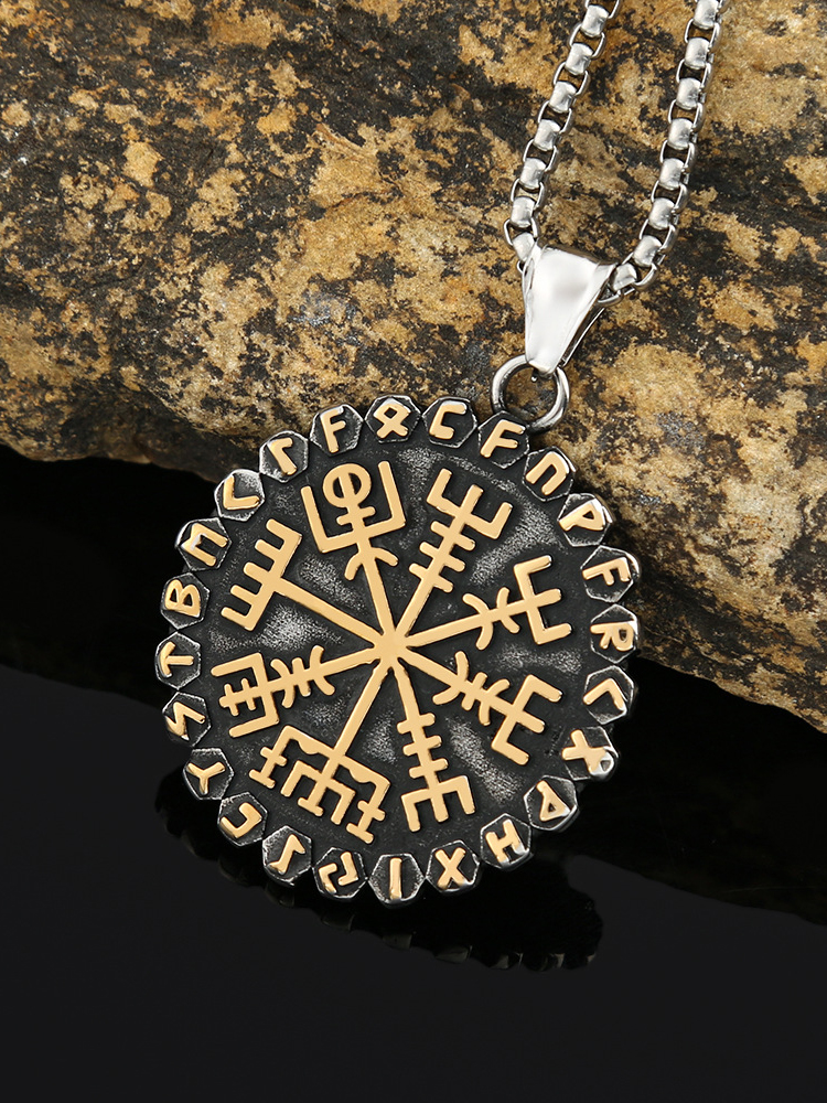 Men's Viking Vegvisir Stainless Necklace