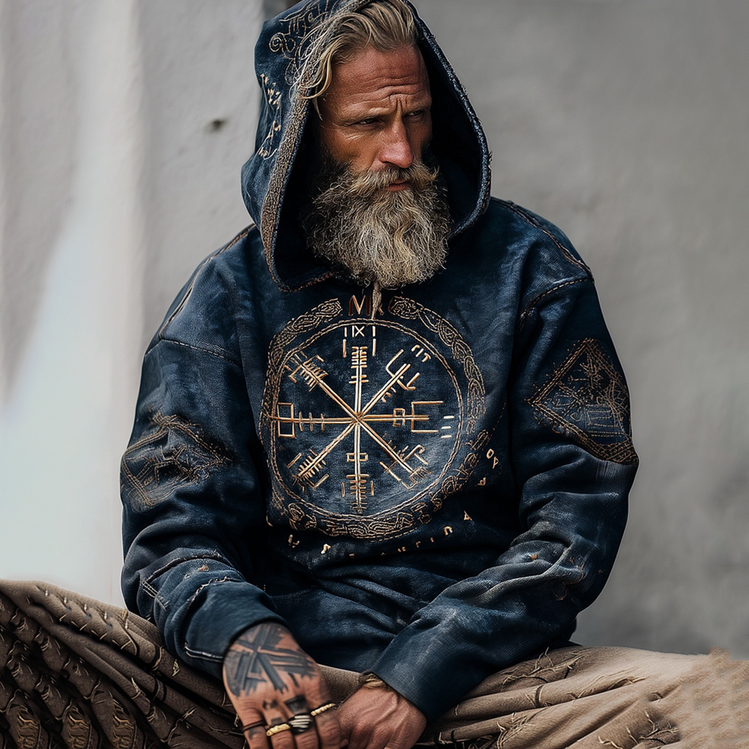 Viking Style Inspired Rune Digital 3d Printed Casual Hoodie