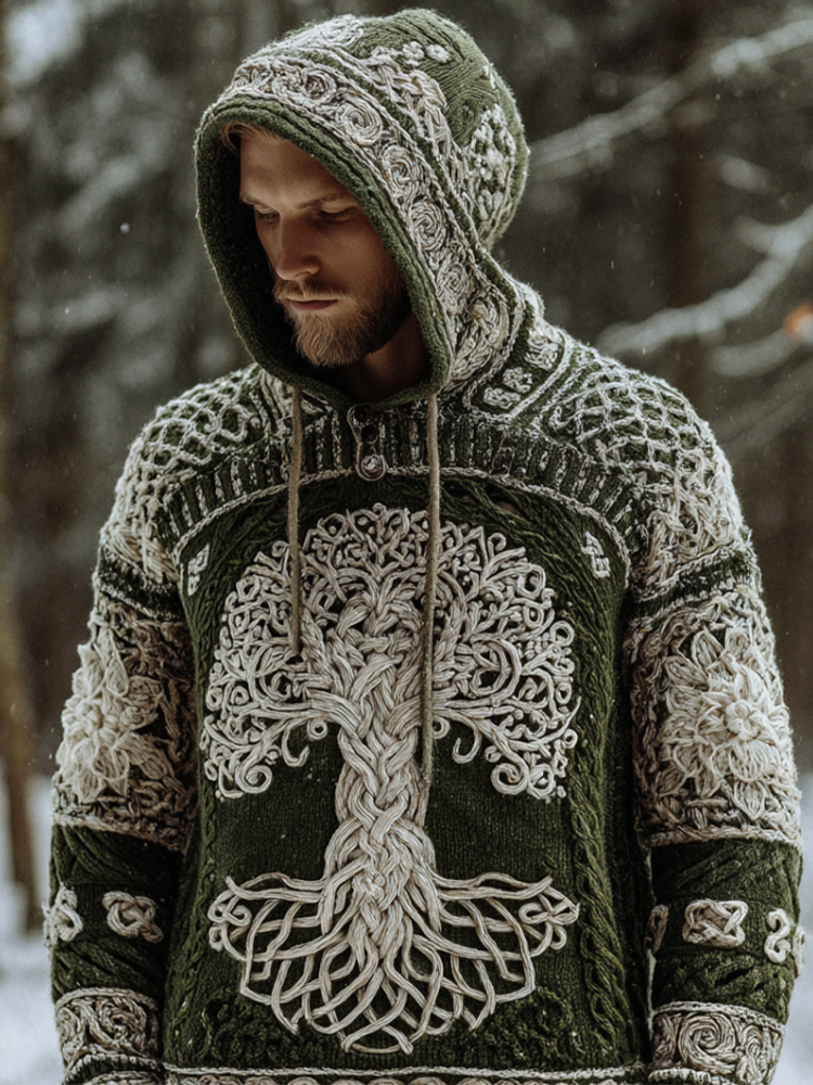 Men's Retro Viking Style Winter Warm Knitted Sweater