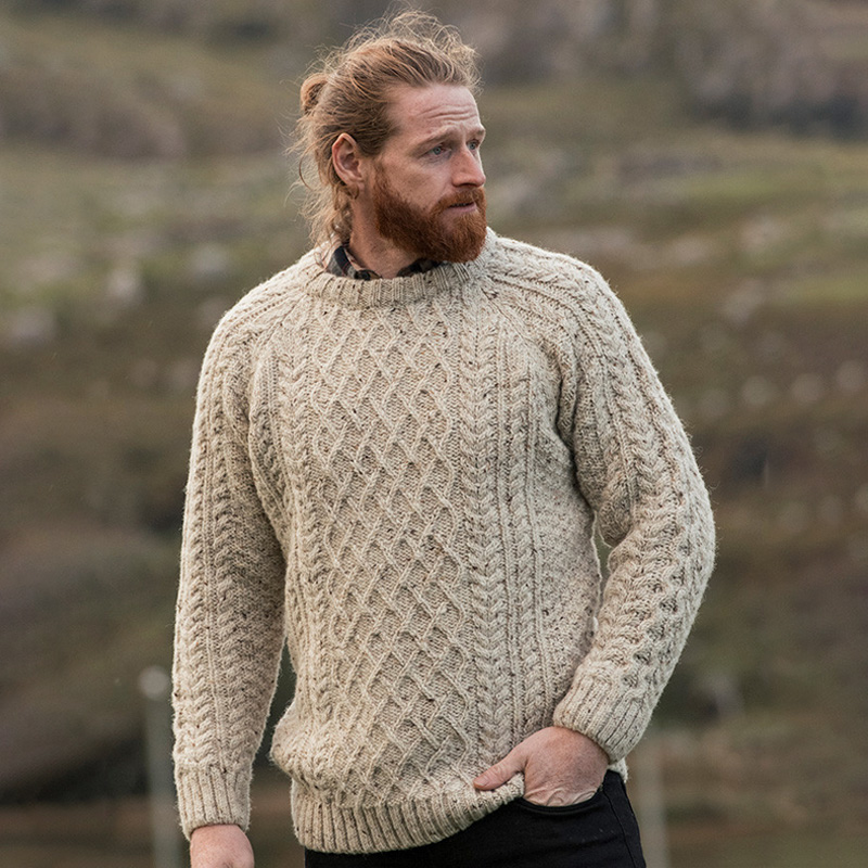 Men's Vintage Traditional Aran Sweater