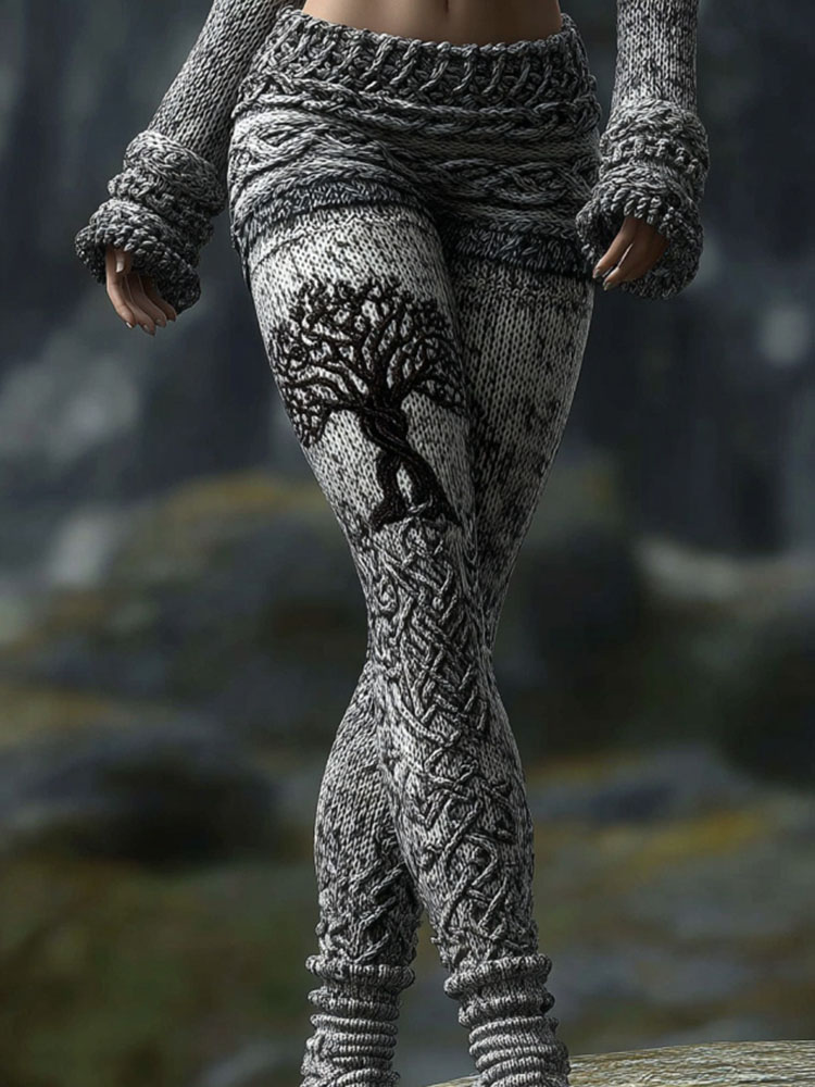 Vintage Viking Celtic Tree Of Life Casual Leggings