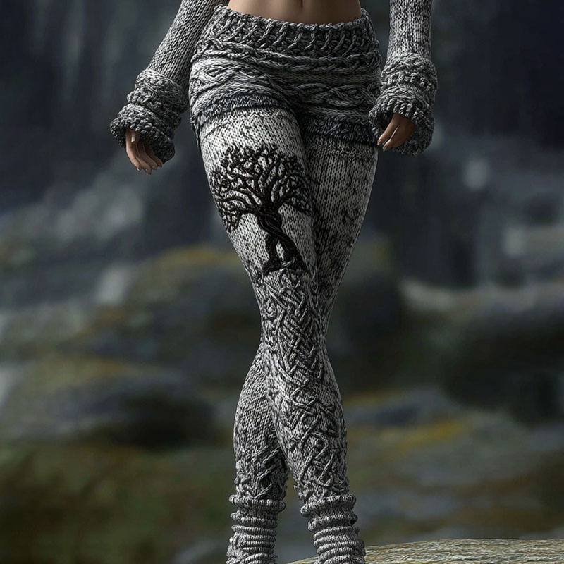 Vintage Viking Celtic Tree Of Life Casual Leggings