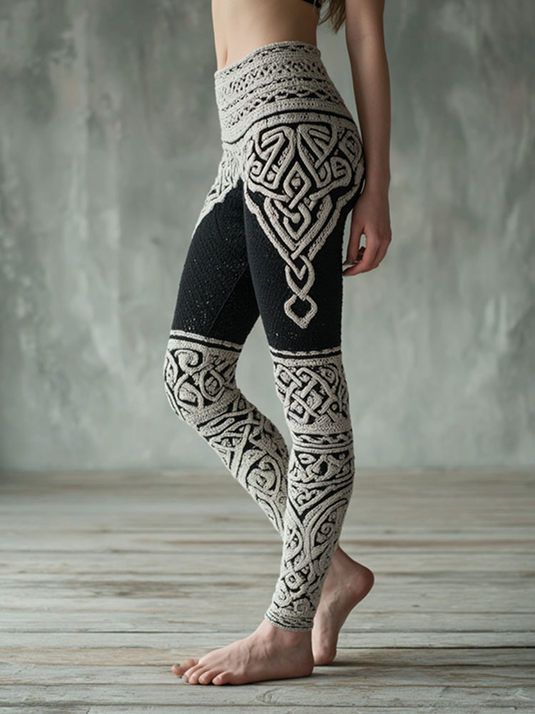 Women's Viking Celtic Knot Print Casual Leggings