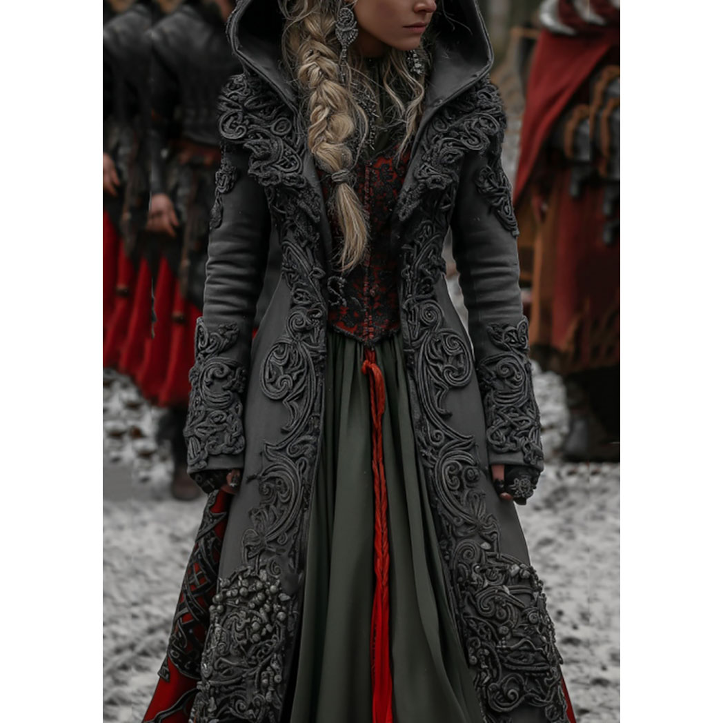 Women's Vintage Viking Tribal Celtic Art Cozy Long Cardigan