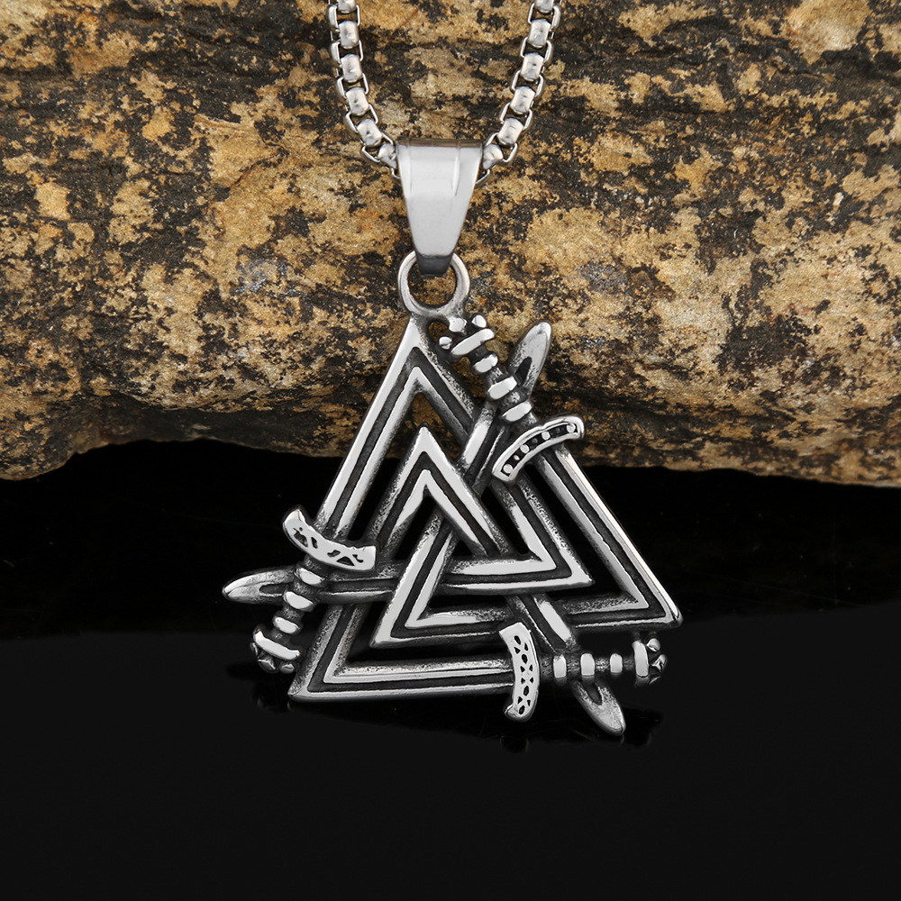 Men's Viking Rune Triangle Personalized Minimalist Necklace