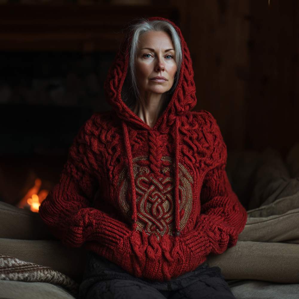 Women's Christmas Hooded Thick Needle Sweater