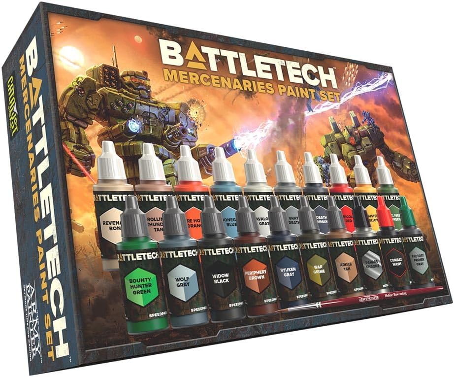 Catalyst Game Labs Battletech Mercenaries Paint Set – Minis Painting Kit Perfect for Battletech Enthusiasts Includes Exclusive Colors Ages 14+