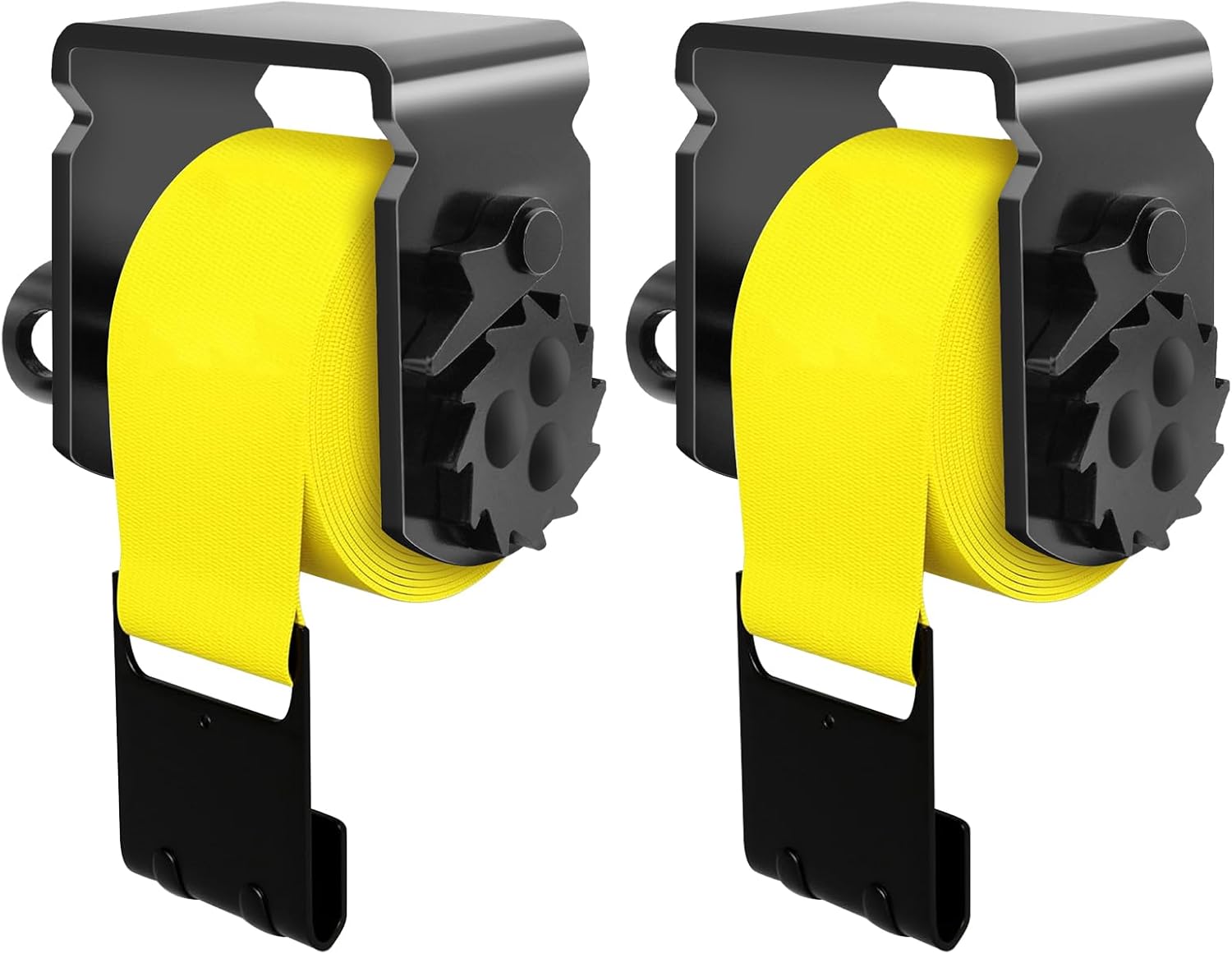 4 Pack Sliding Winch for Flatbed Trailer, Flatbed Tie Down Kit Include 2 Pack 4 inch Flatbed Winch Straps 30 Ft Yellow, Flatbed Equipment Accessories for Tie Down System