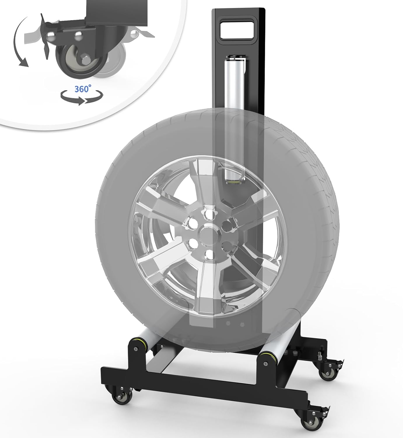 360° Rolling Wheel Detailing Stand-Portable Wheel Cleaning Stand for Car Wash,Rim Cleaning,Tire Shine Applications and Detailing Tasks