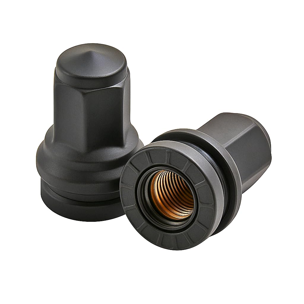 32 OEM Black Closed End Flat Washer Type Lug Nuts 14x1.5 Replacement for Ford Super Duty 2003-2020