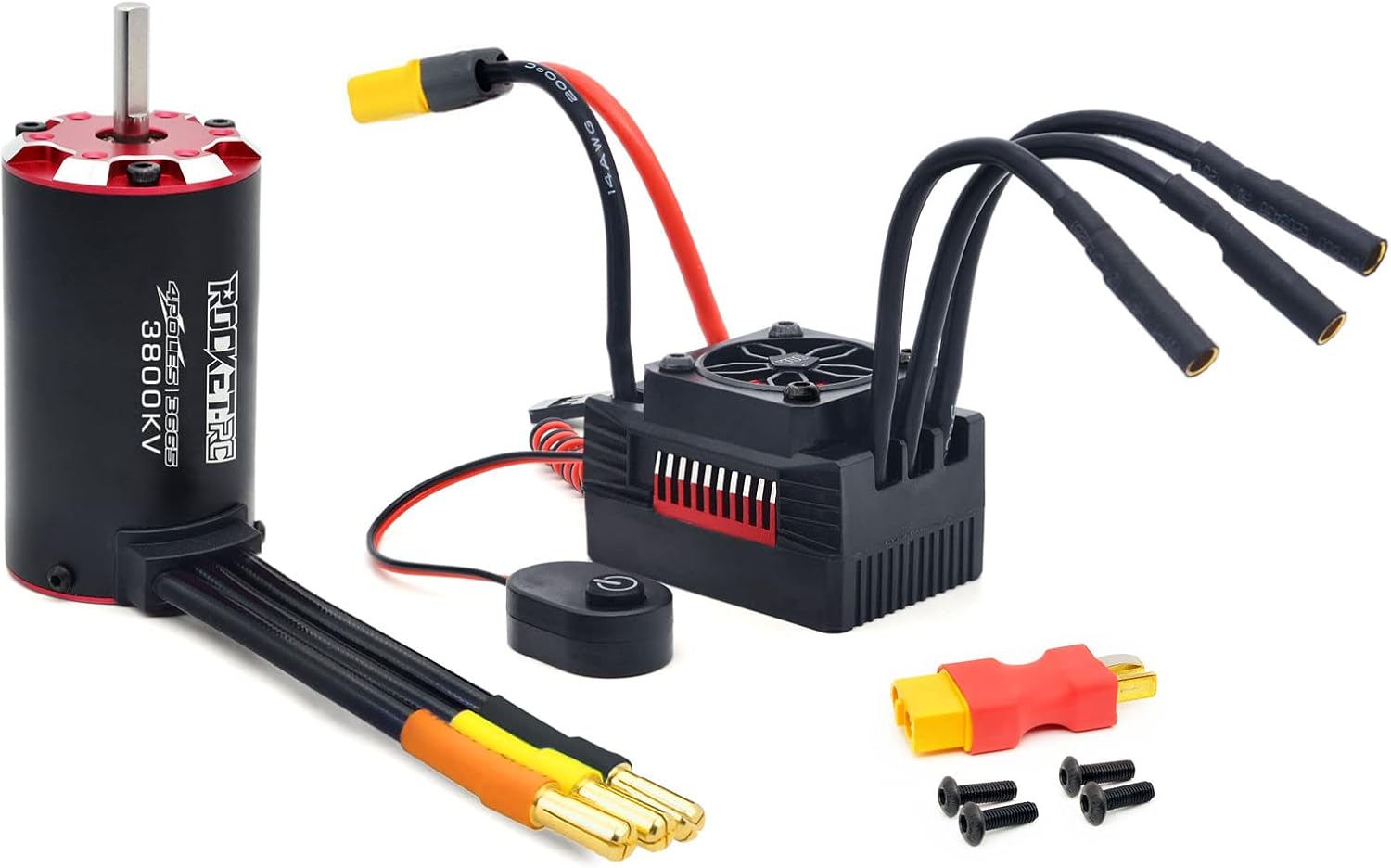 Surpass Hobby Brushless Motor and ESC Combo Set 3665 3800KV Brushless Motor with110A ESC Suitable for 1/10 Car (3665 3800KV 110A)