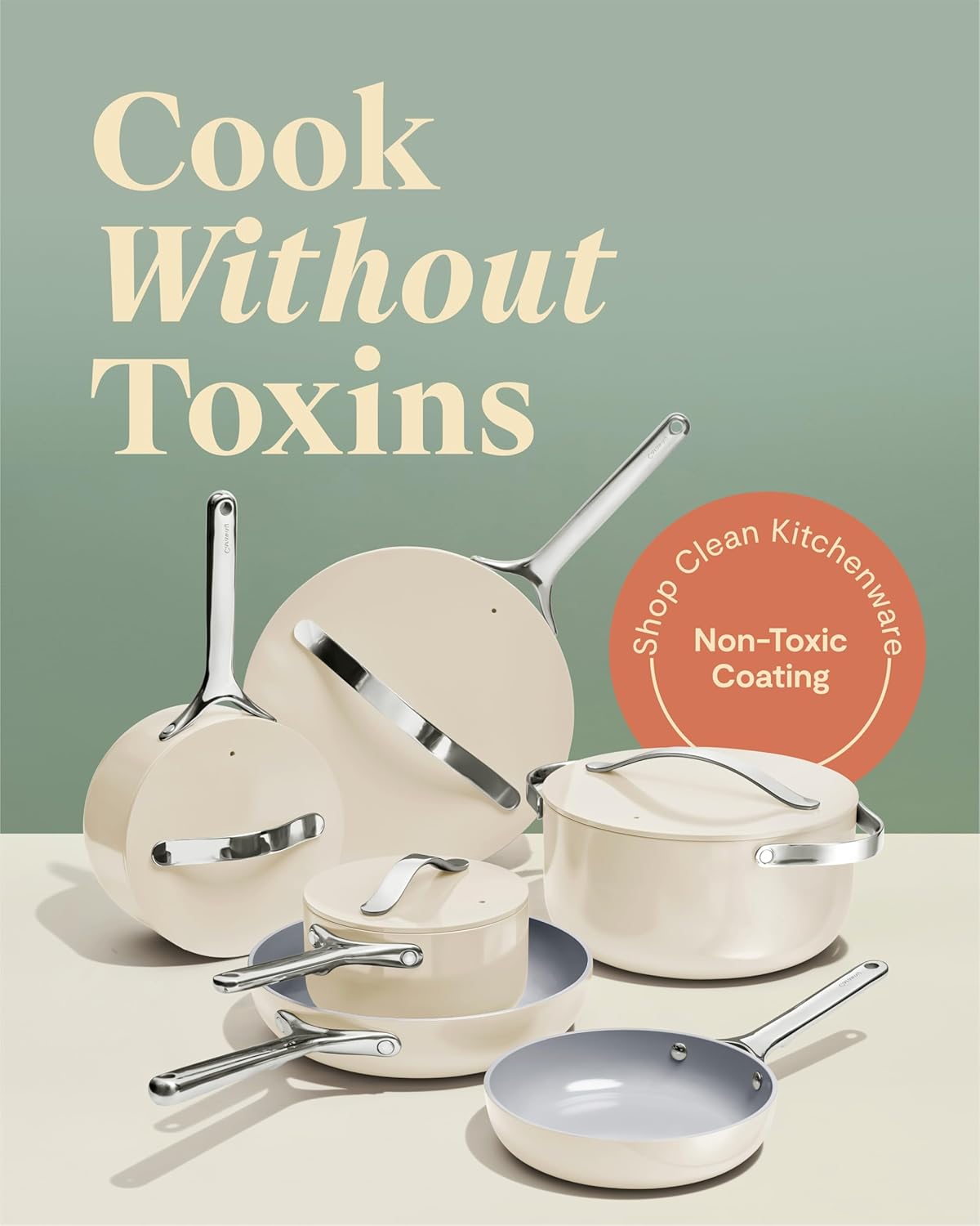 Caraway Deluxe Nonstick Ceramic Cookware Set (16 Piece) Pots, Frying Pans, Lids and Kitchen Storage - PFAS & PFOA Free - Oven Safe Ceramic Pan Set & Compatible with All Stovetops - Navy