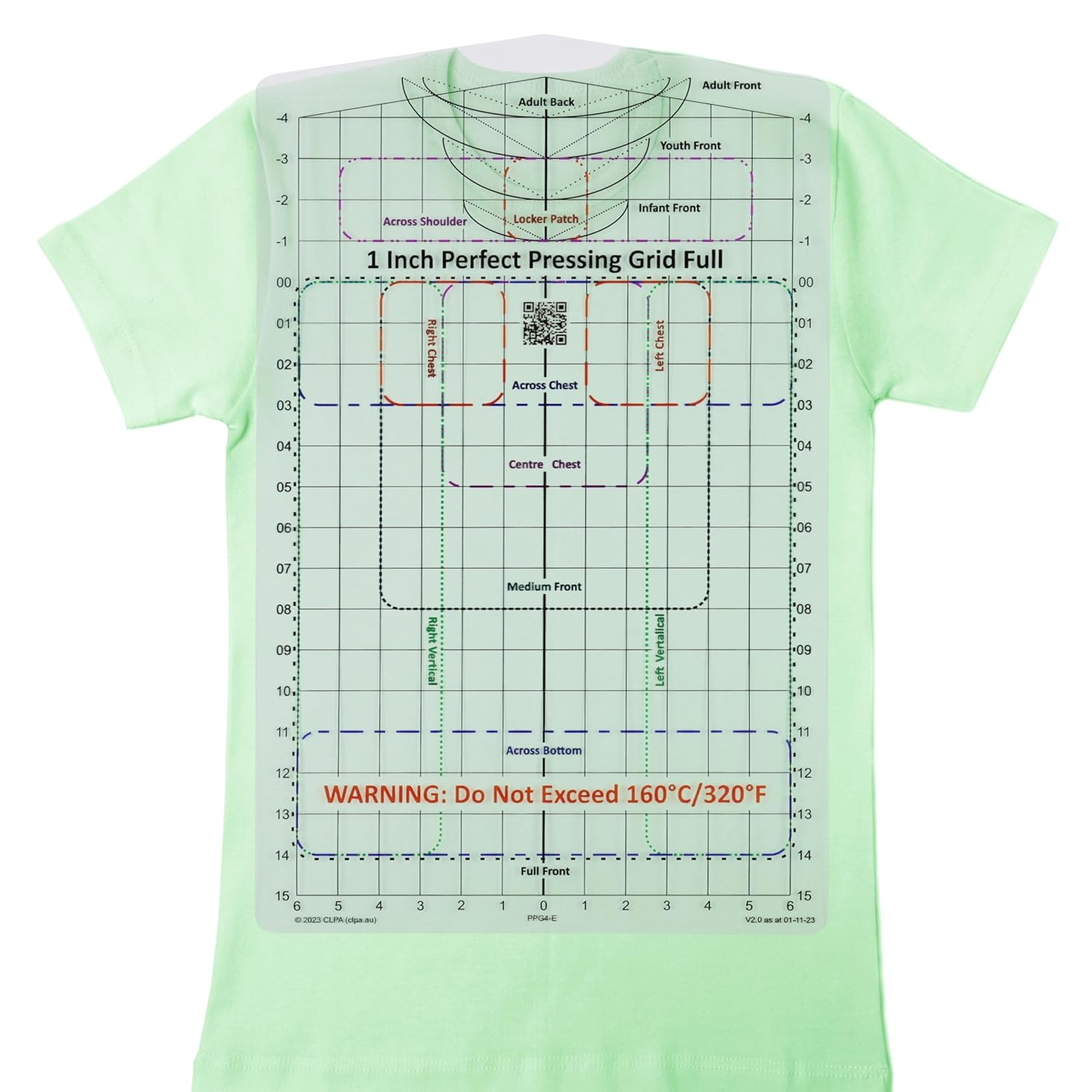 Heat Press Safe Tshirt Pressing Guide for Vinyl Alignment and Accurate Placement Full Shirt. an All-in-one t-Shirt Ruler Guide for Heat Press Vinyl Graphics or an Embroidery Placement Guide