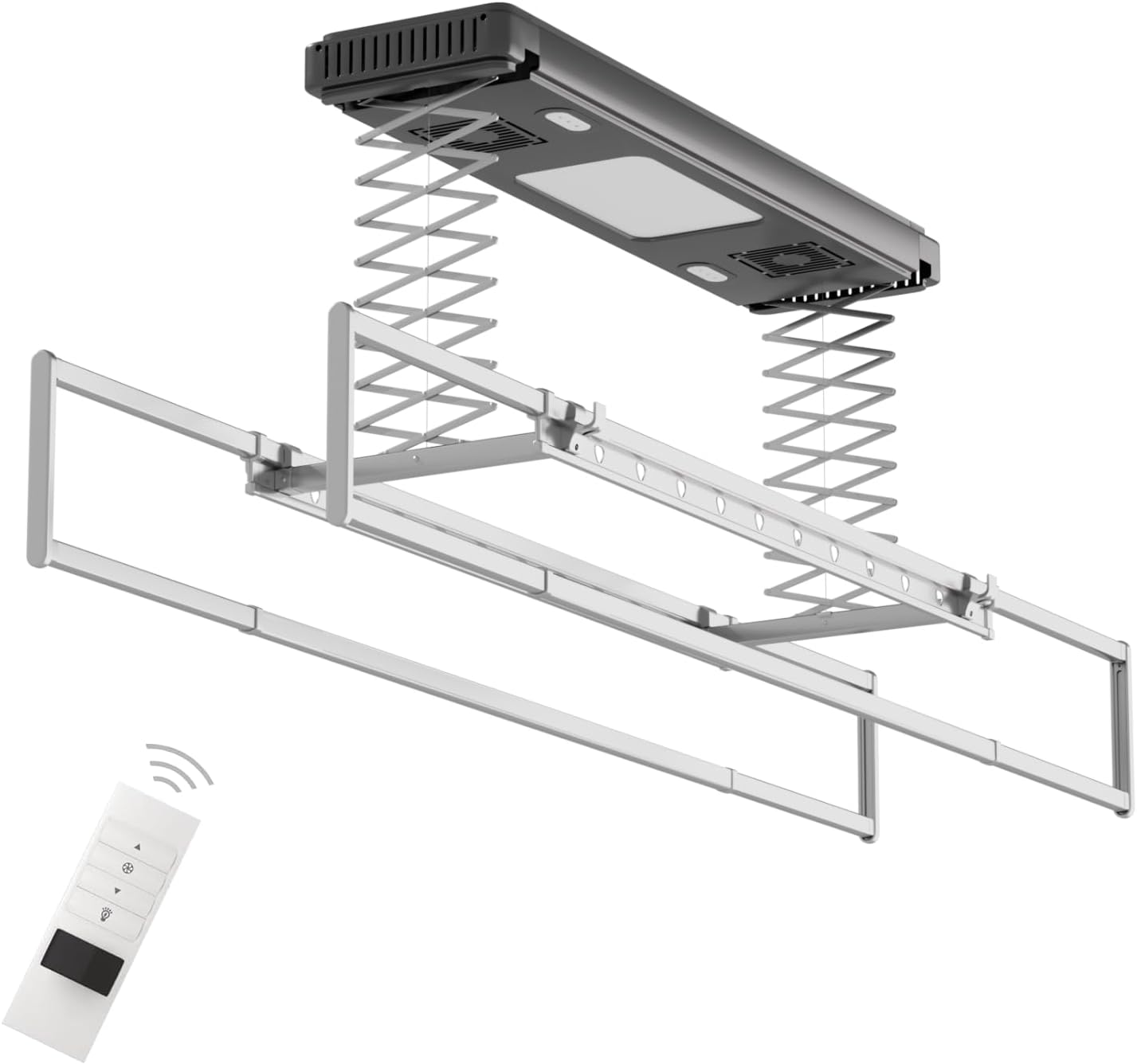 Mounted Ceiling Drying Rack ，White Ceiling Clothes Rack，6.6ft Three Rod Ceiling Mounted Drying Rack，Suitable for Space-Saving Laundry Rooms, Garages, and Apartment Balconies