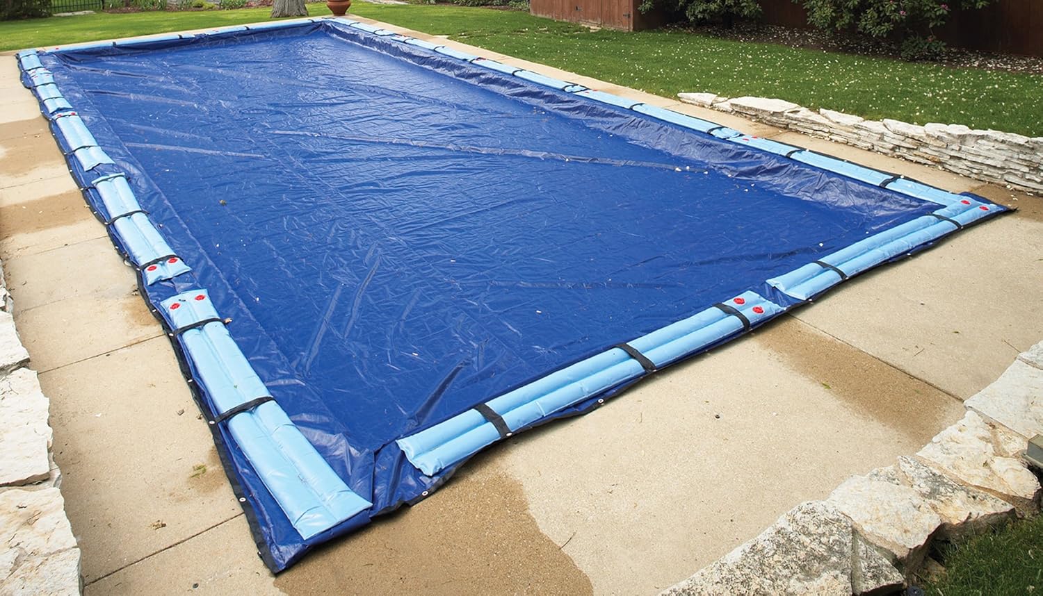 Blue Wave BWC974 Gold 15-Year 30-ft x 50-ft Rectangular In Ground Pool Winter Cover,Royal Blue
