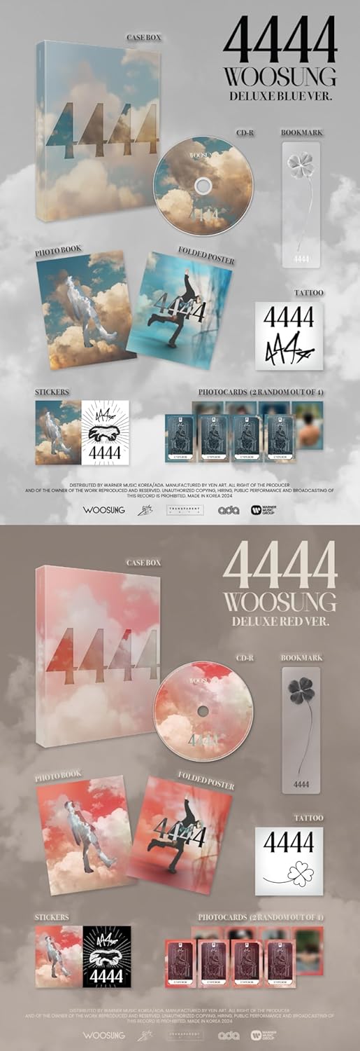 The Rose Kim Woosung 4444 2nd Album with Tracking WOO Sung (Full Set(2 Deluxe+2 Jewel Case))