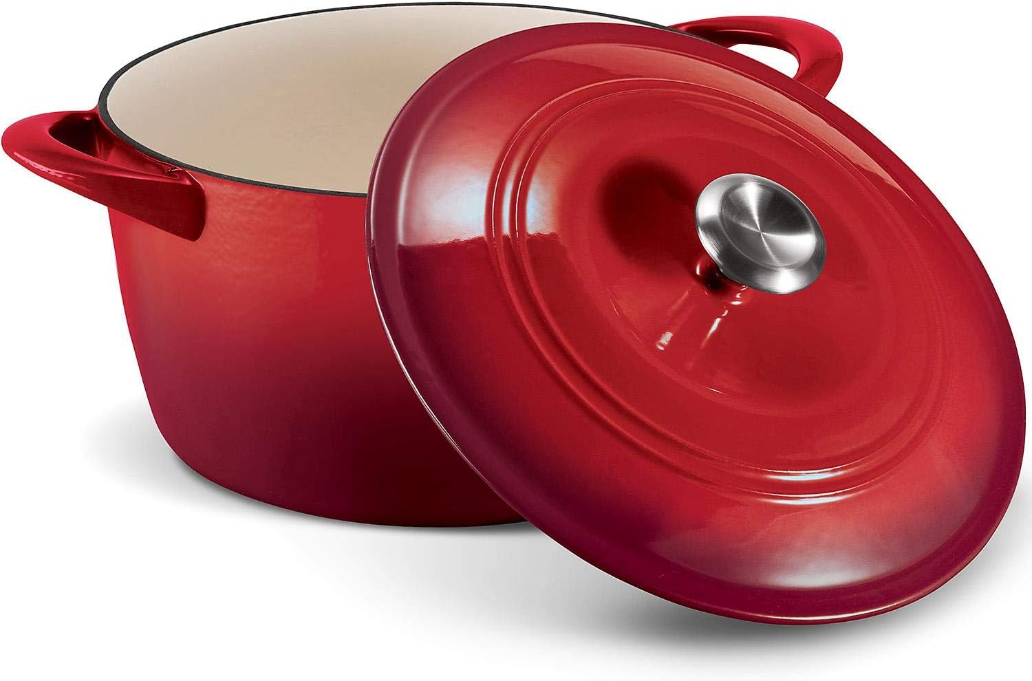 Tramontina Enameled Cast Iron 7-Qt. Covered Round Dutch Oven - Red