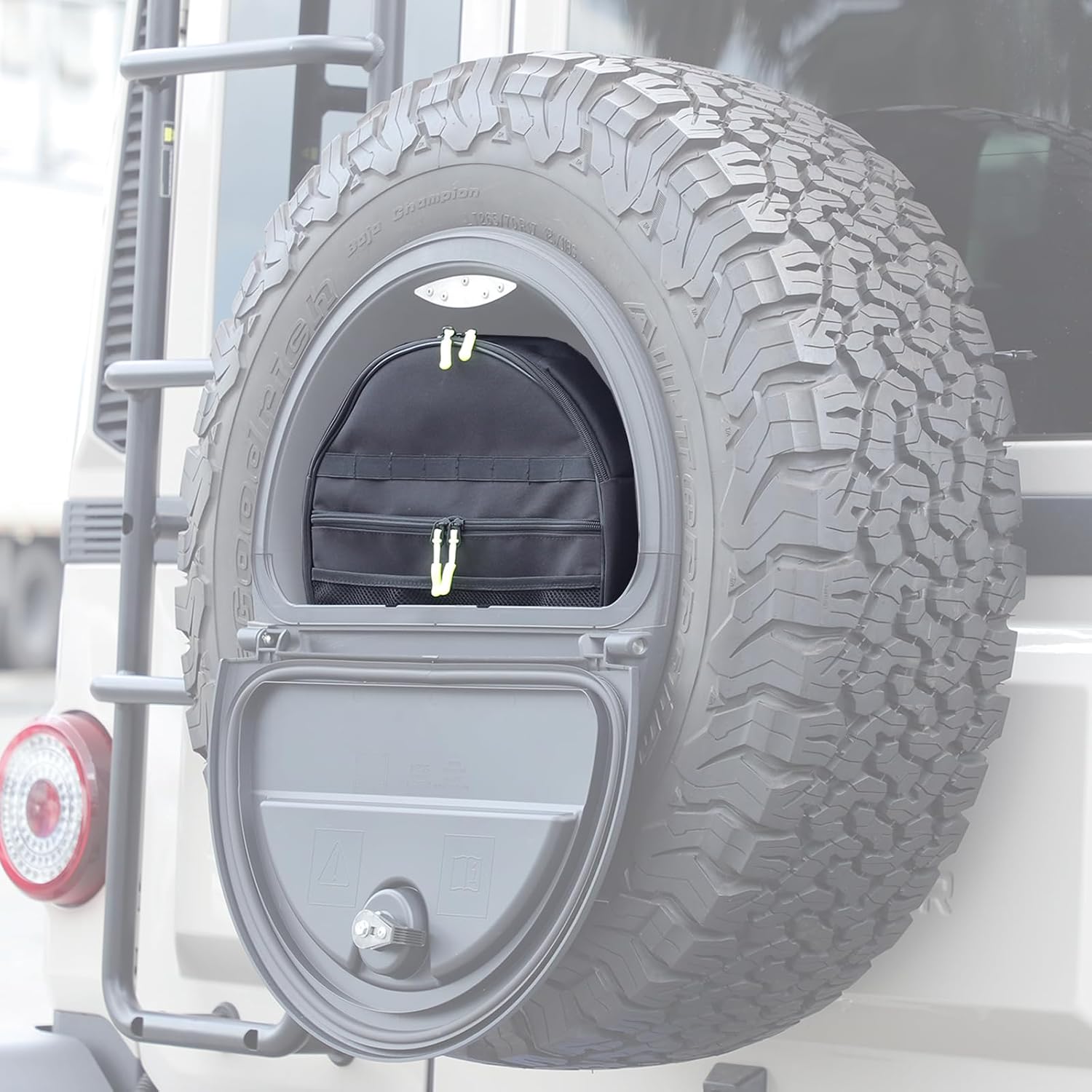 Spare Tire Storage Bag Compatible with INEOS Grenadier 2020-2025 Spare Tire Storage Slot Interior Organizer Bag Multi-Function Off-Road Outdoor Camping Cargo Storage Bag (Black)