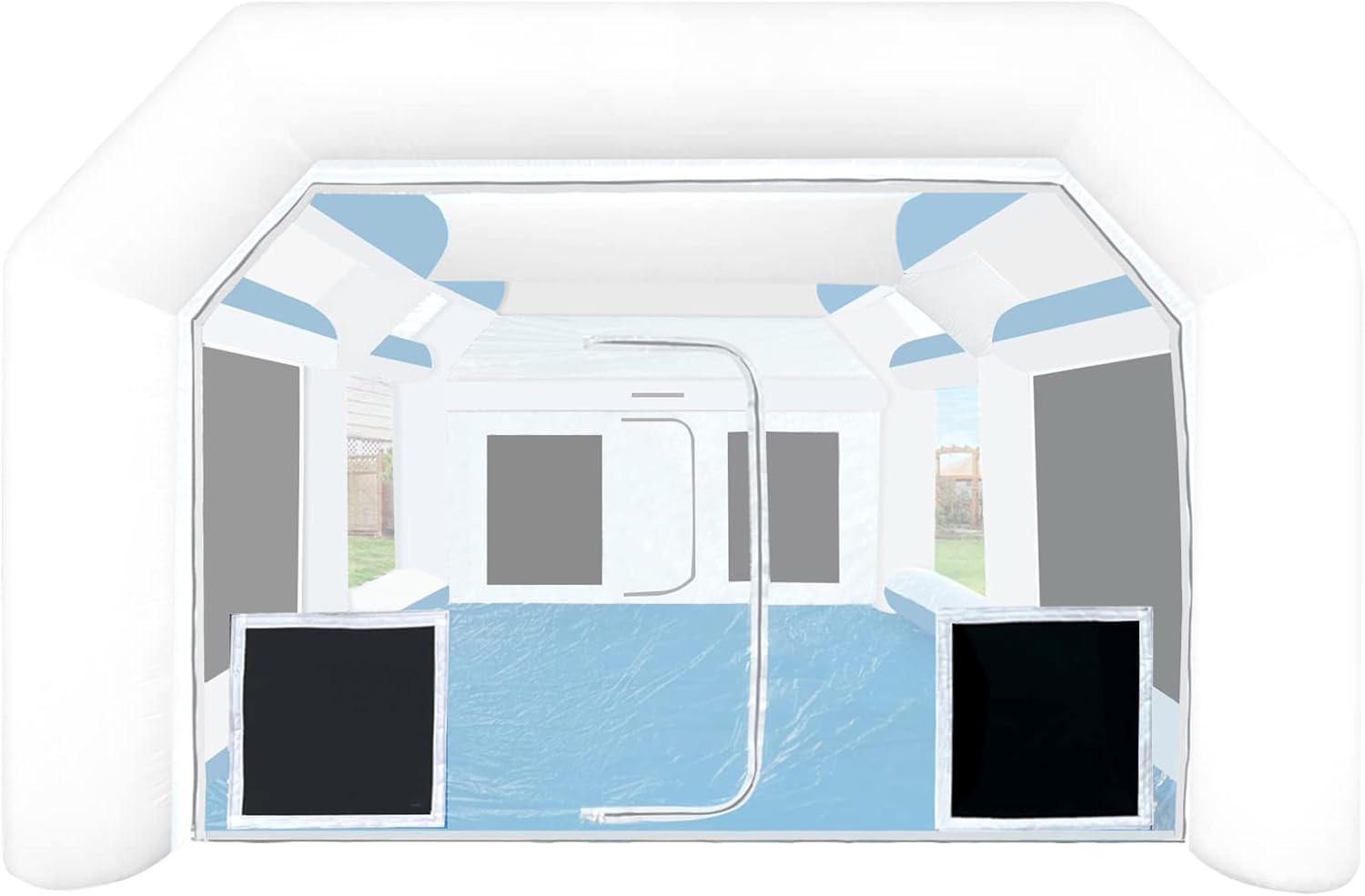 4 Pack Filters Replacement for BONOOTH Inflatable Spray Paint Booth, 2pcs Activated Carbon Filter Cottons and 2pcs DPA Filter Cottons