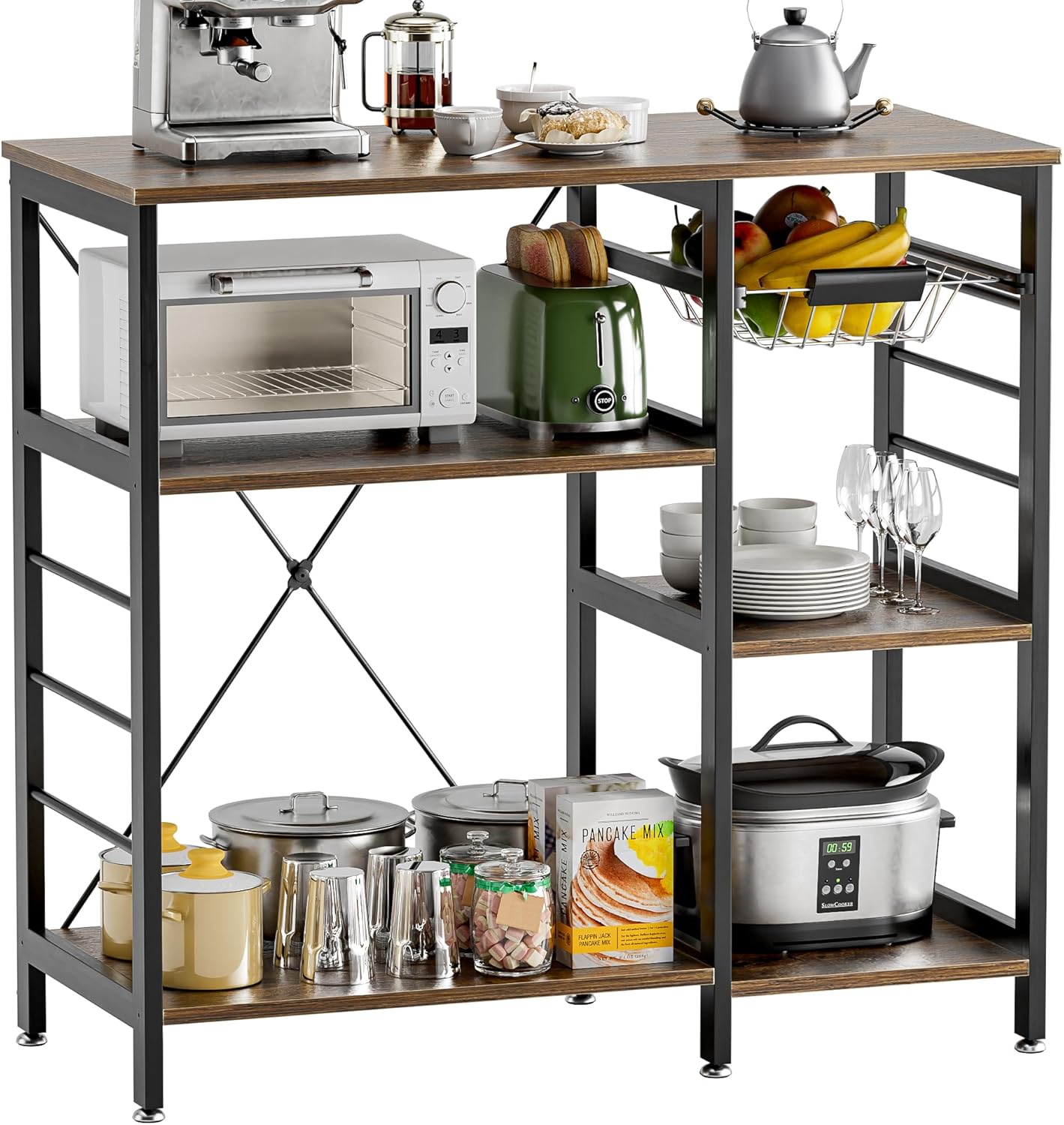 Baker’s Rack, Microwave Oven Stand with Bamboo Frame, 35.43