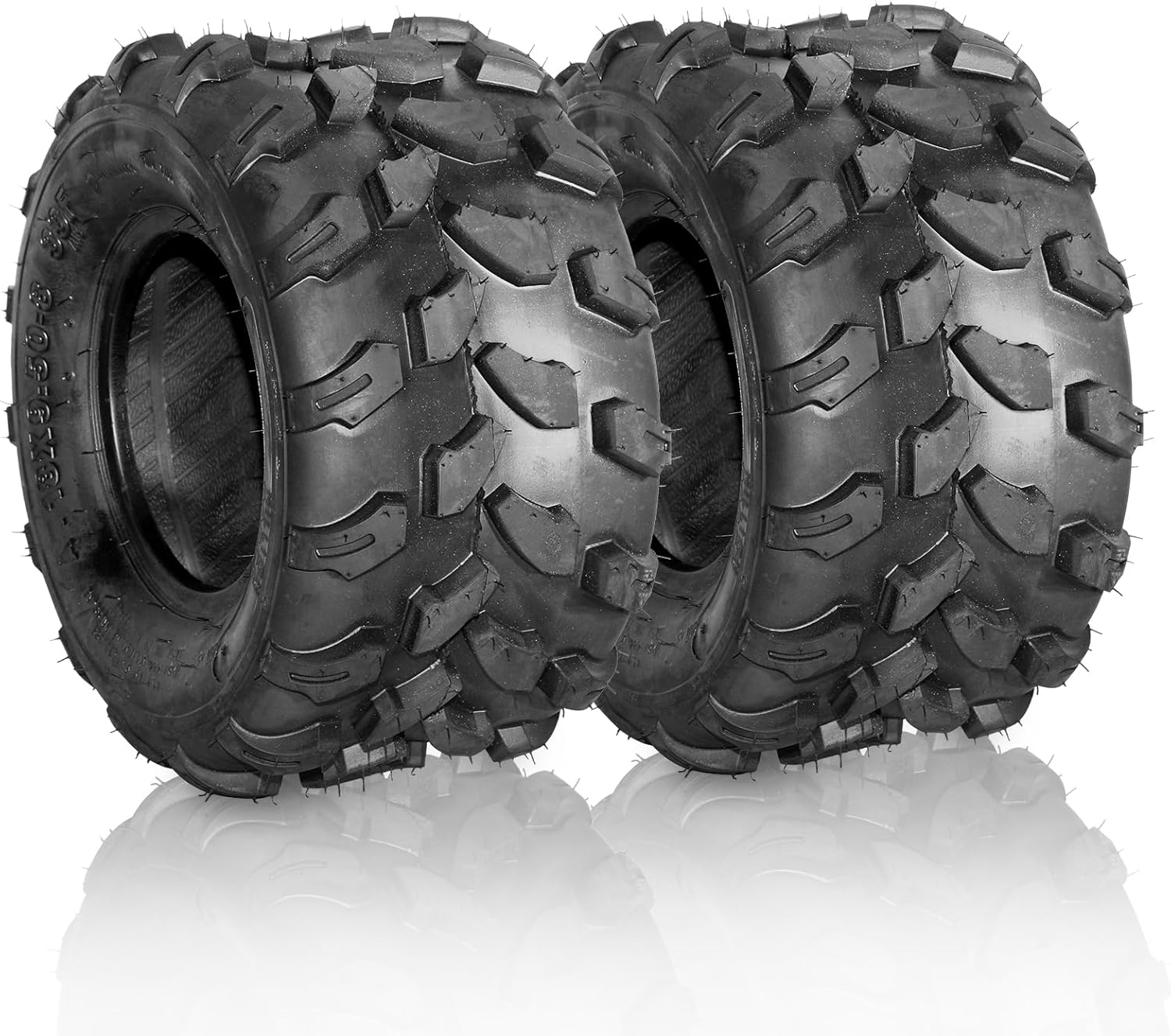 Set of 2 18x9.5-8 All-Terrain ATV UTV Sport Tires Rear Left & Right Tires Tubeless 4PR
