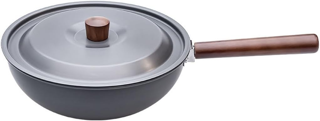 Large Frying Pan Chinese Wok Picnic Single Pot Portable Removable Long Handle