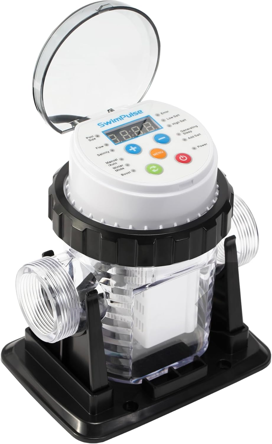 Saltwater Chlorinator for Above Ground Pools, Test Strip Included with Adapter,Salt Water Pool Chlorinator System, Self-Cleaning Saltwater Pool System for Pools up to 20000 Gallons