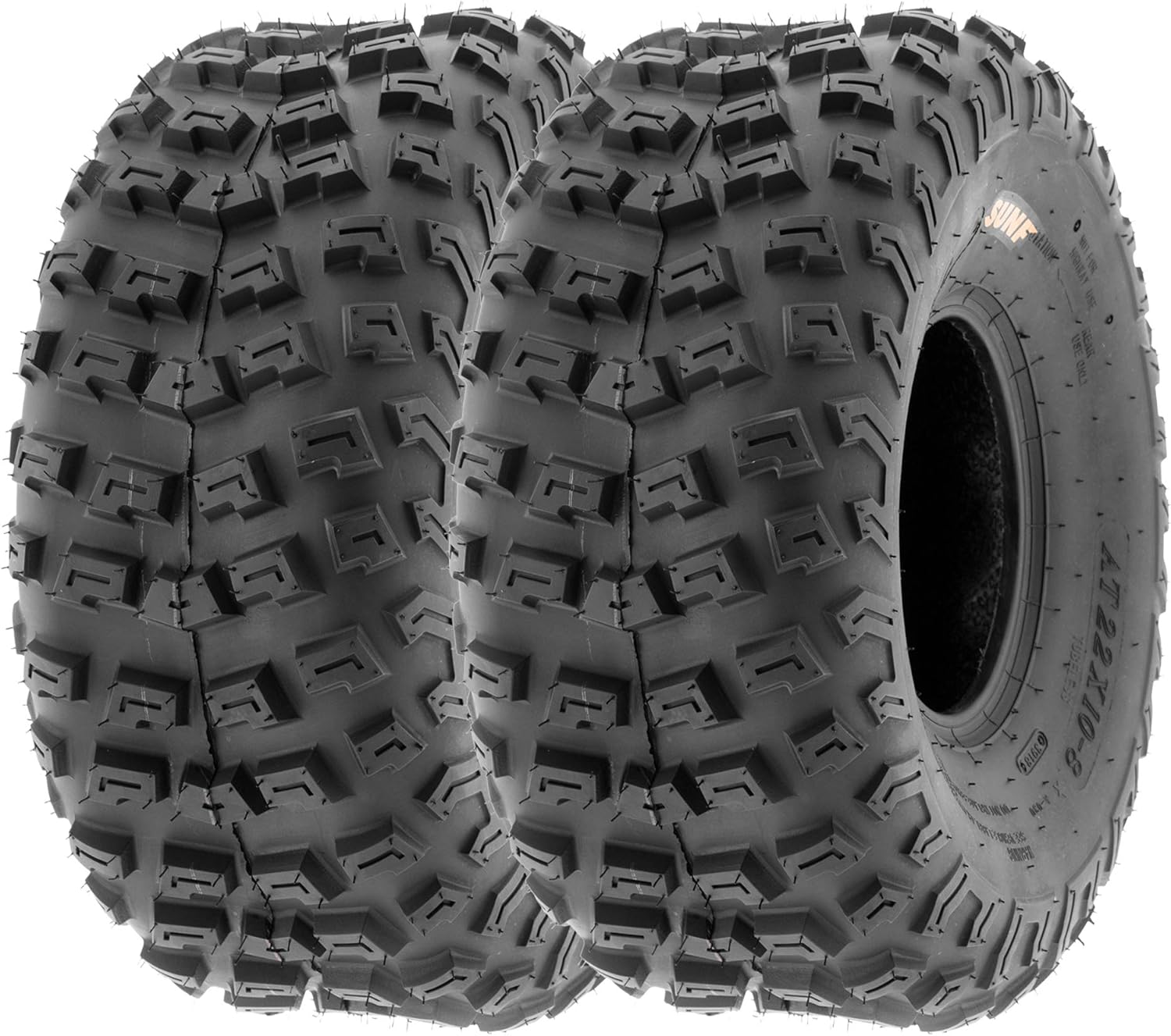 [Set of 2] SunF 22x10-8 22x10x8 ATV UTV A/T Knobby Race Replacement 6 PR Tubeless Tire A030