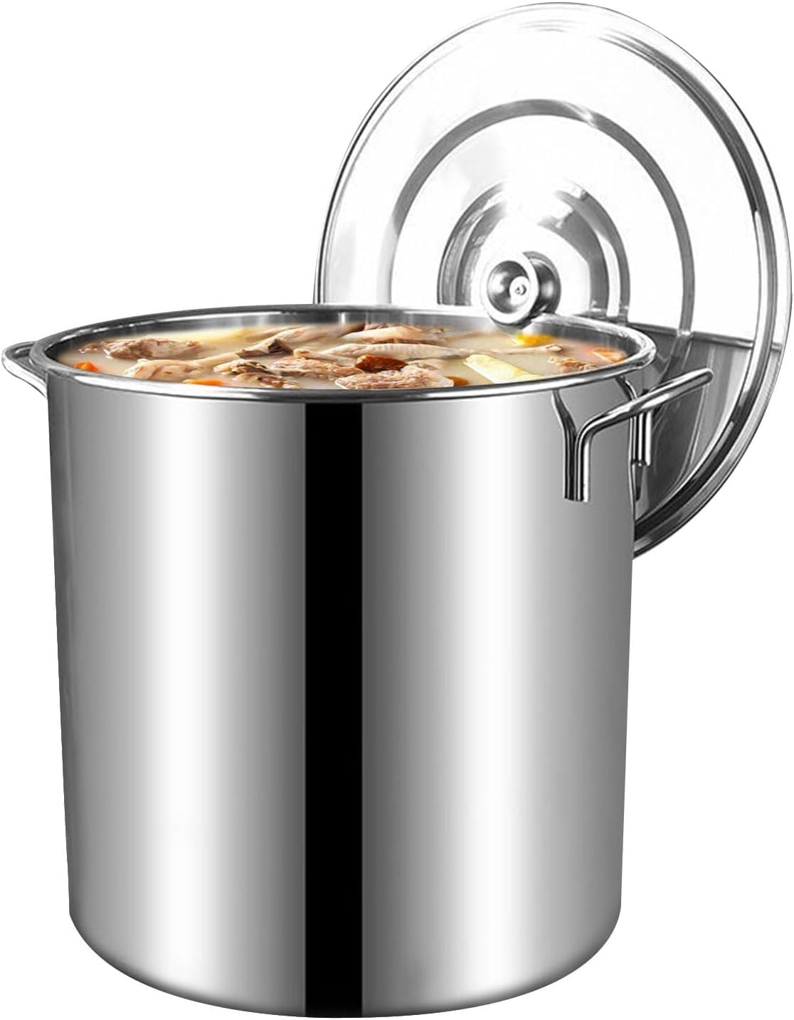 Stainless Steel Big Cooking Pot 201 with Lid - Versatile Soup Pot for Home Kitchen(90L)