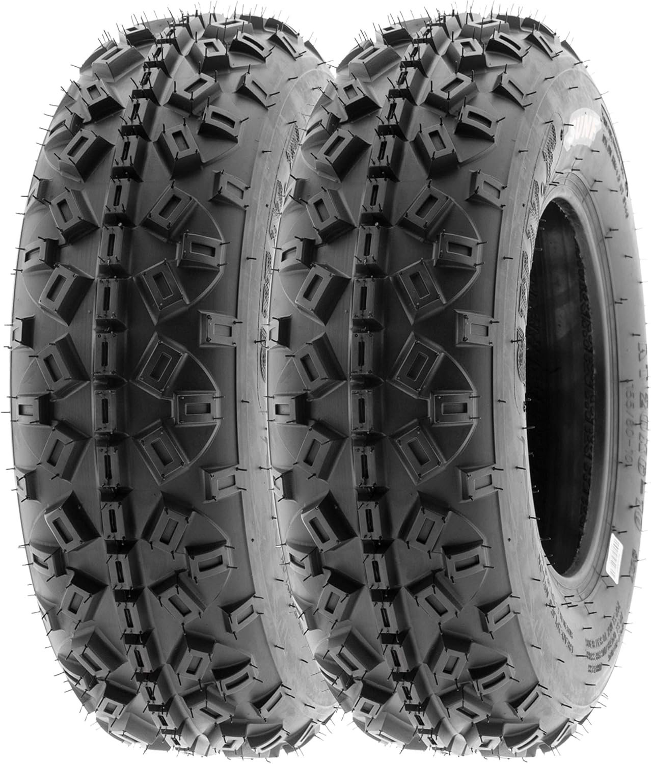SunF 21x6-10 ATV UTV Tire 21x6x10 Knobby 6 PR A035 - PAIR of 2