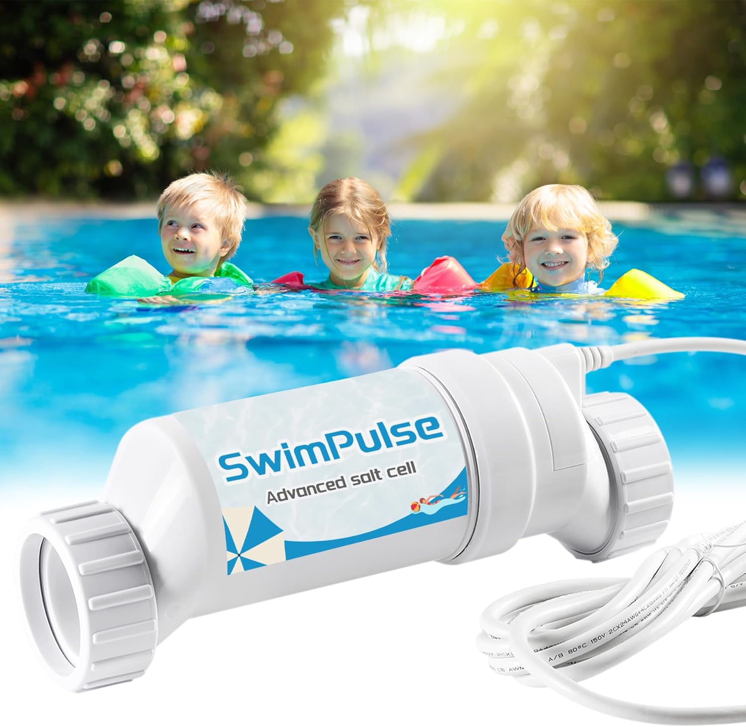 Salt Cell Plate Up to 40,000 Gallons Swimming Pool Salt Chlorine Generator, Salt Cell for Pool Fits for Hayward W3T-CELL-15 BLW1T15H