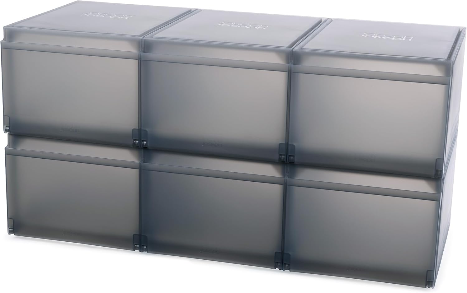 Joseph Joseph ShoeCase Premium Shoe & Sneaker Storage Box Organizer with Slide-Out Shoe Tray, 6 Pack