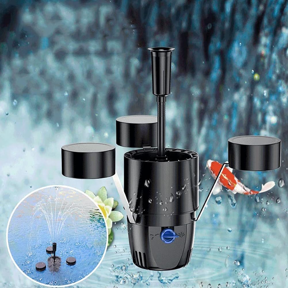 Automatic Floating Skimmer for Fish Ponds, 3 Fountain Modes, Efficient Leaf Collector, Water Surface Debris Cleaner, Ideal for Backyard Pools and Garden Water Features