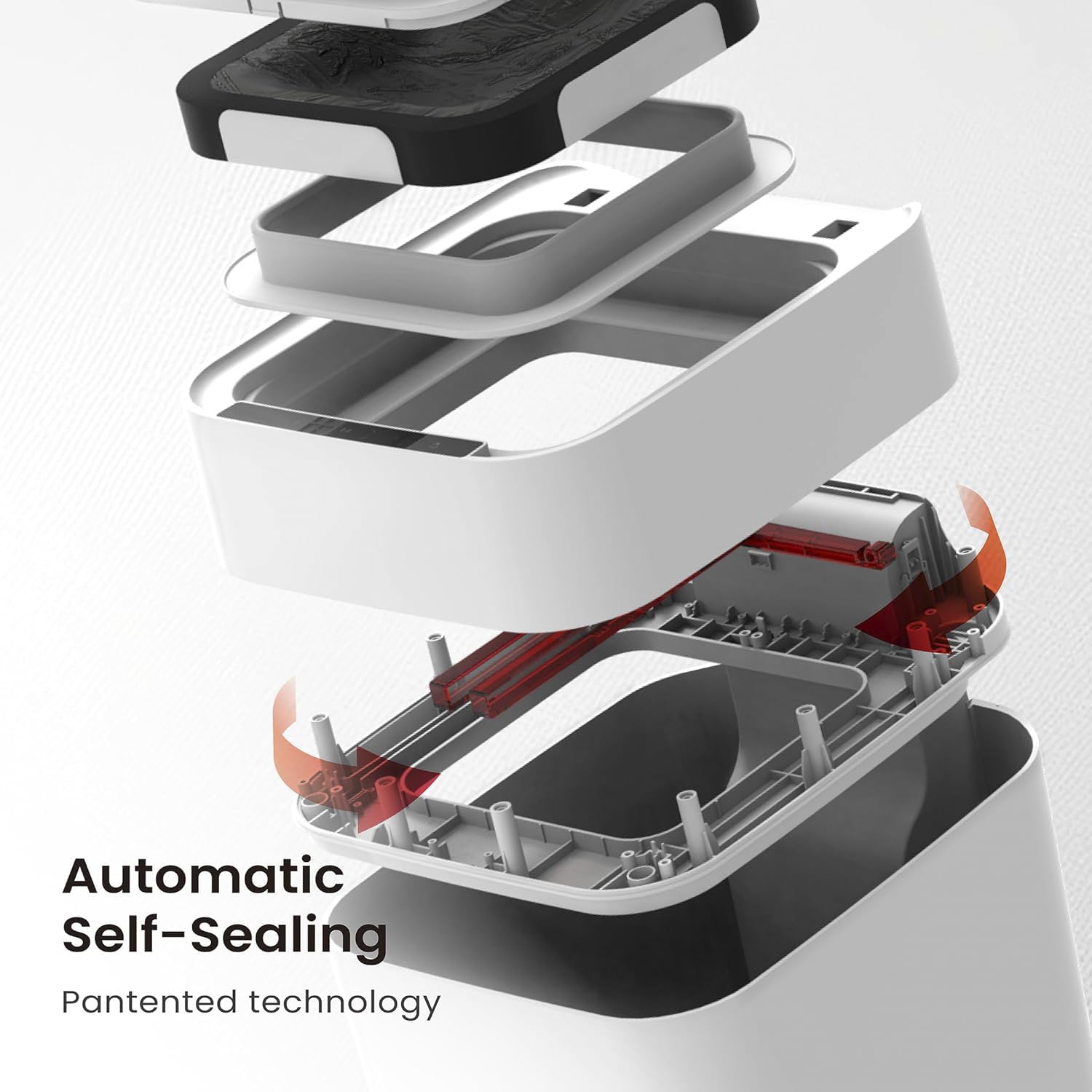 Automatic Self Changing Trash Can,Self Sealing Trash can,Self Bagging Motion Sensor Touchless Garbage Can for Kitchen Bathroom Office, 4.5 Gallon 17L, 12 Refill Rings