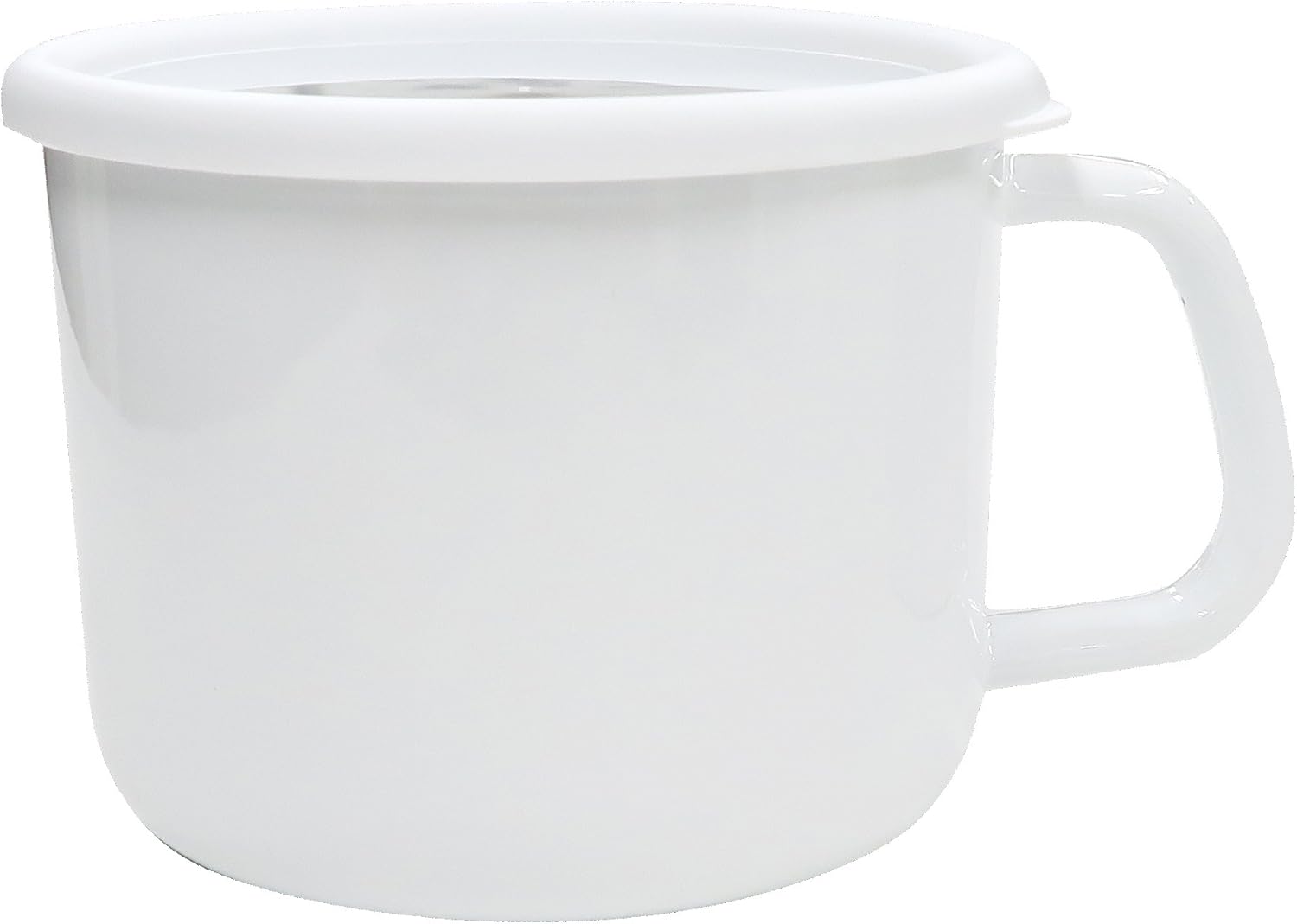 Fuji Hollow Stock Pot, Storage Container, 0.5 gal (1.6 L), IH, Oven, Freezer, 5.5 inches (14 cm), KE-14MP, LW, White