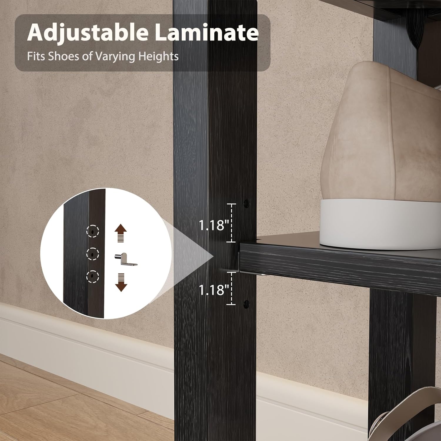 Wood Shoe Rack Bench for Entryway, 2 Tier Shoe Rack for Front Door Entrance, Shoe Bench with Shoe Storage for Entryway, Bedroom, 39.4