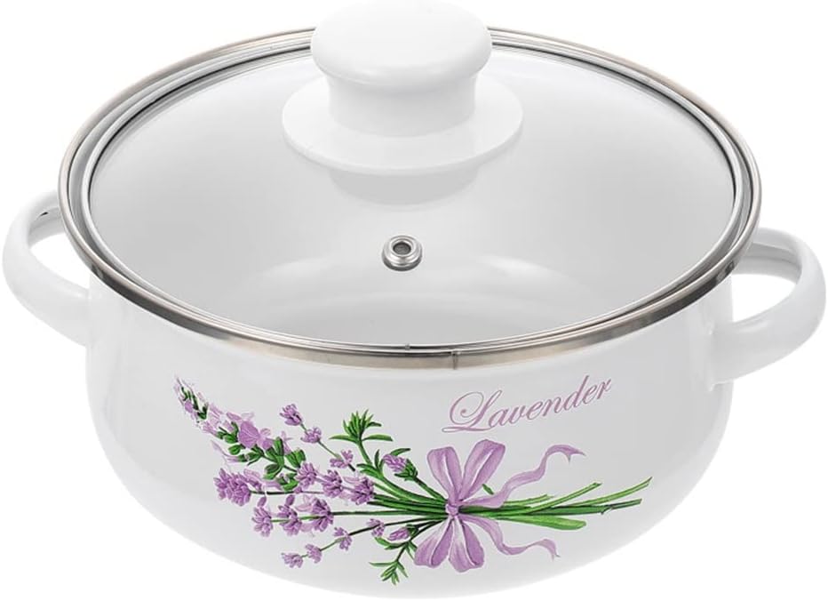 Stockpot 1.5L Cooking Pot Soup Stew Pasta with Lid Sauce for Reheat Induction Oven