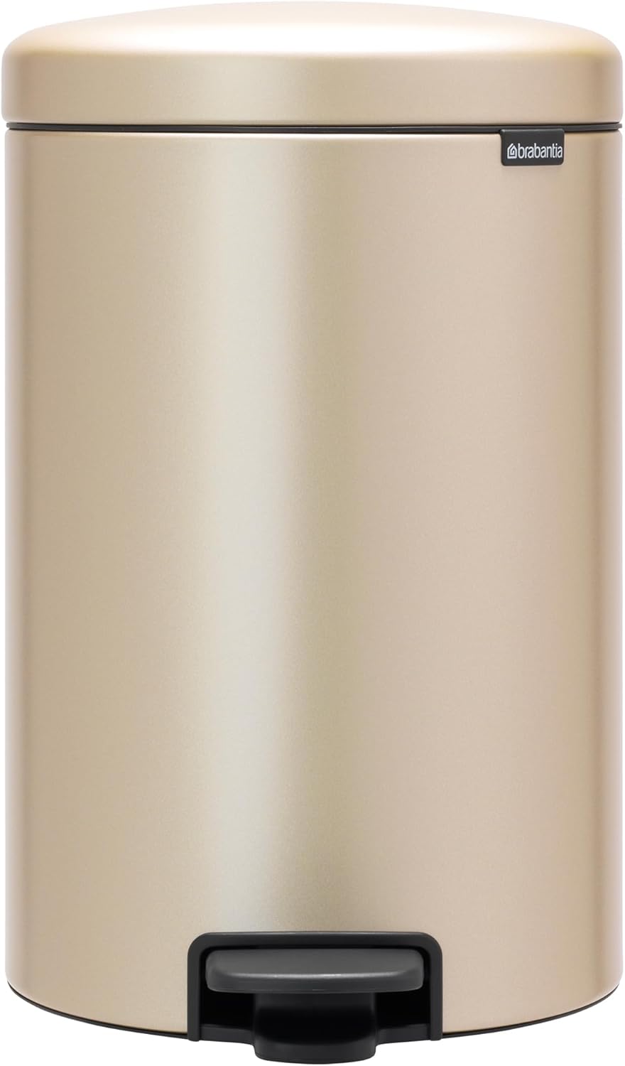 Brabantia New Icon Step Trash Can (5.3 Gal/Metallic Gold) Soft Closing Kitchen Garbage/Recycling Can with Removable Bucket