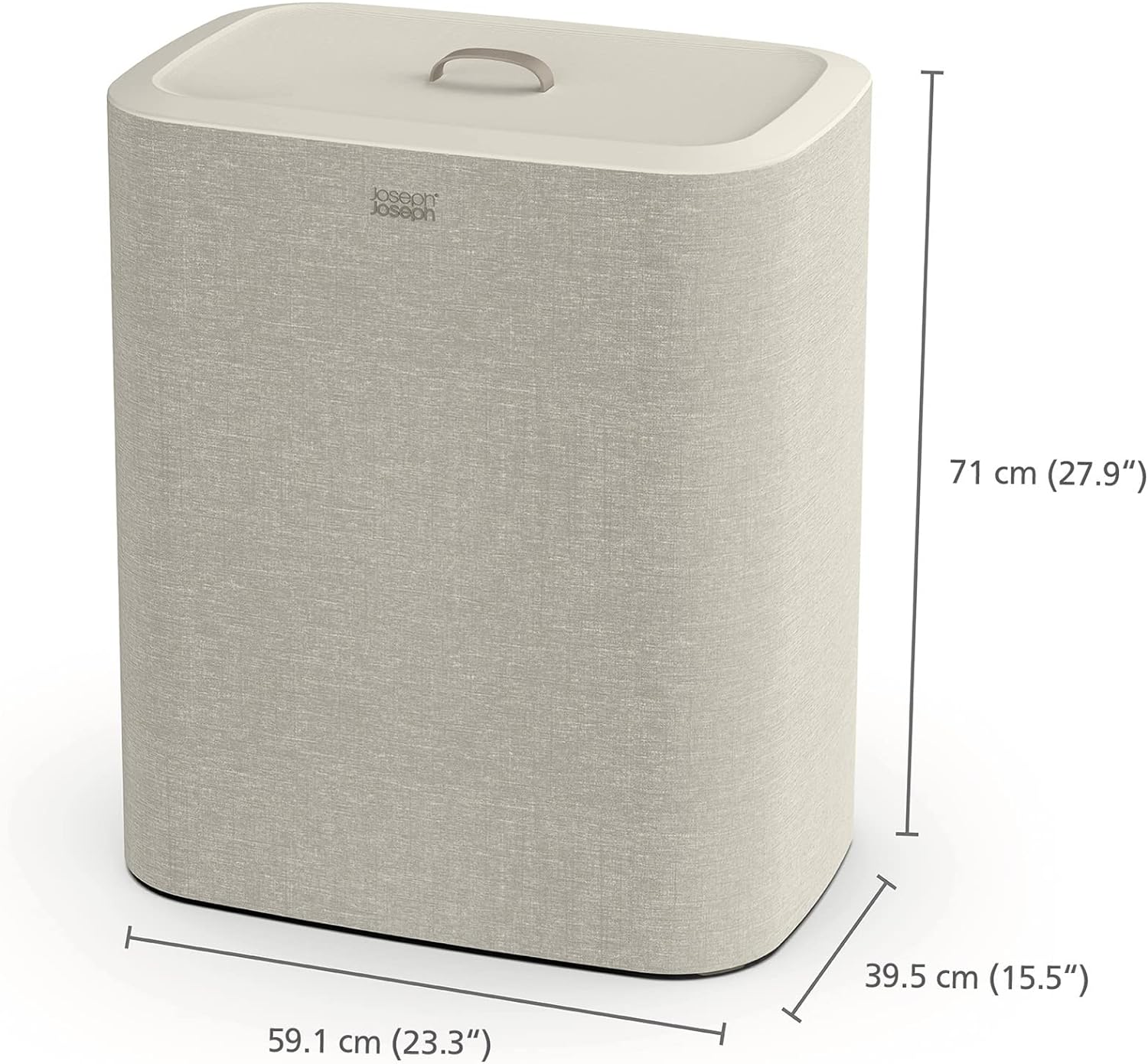 Joseph Joseph Tota Trio 90 liter/23.8 gallon Laundry Hamper Separation Basket with lid, 3 Removable Washing Bags with Handles- Ecru