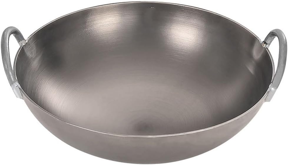 Ear Frying Pan Large Non-Stick Non-Coated Round Bottom Frying Pan Restaurant Special Pots and Pans