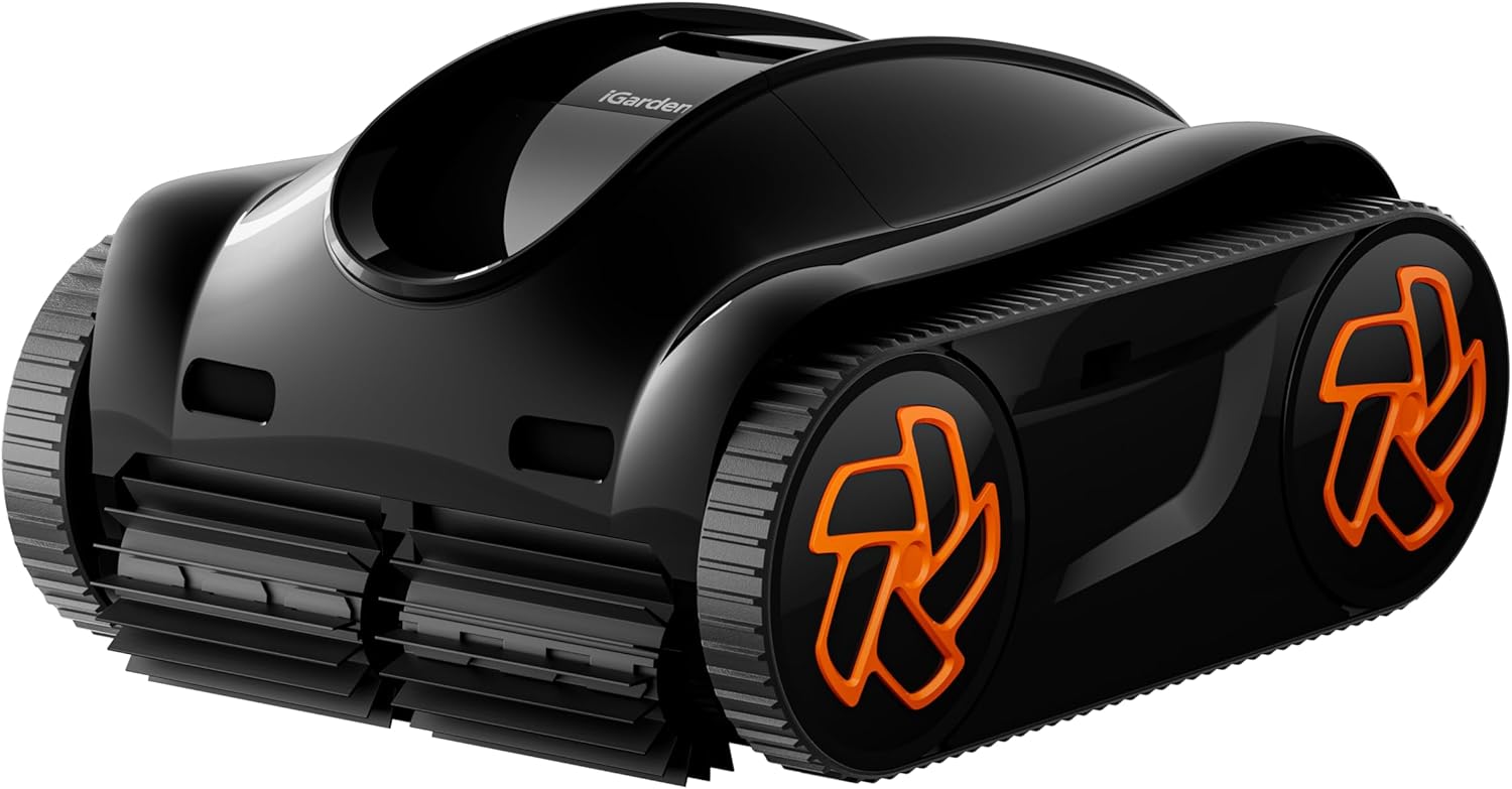 Robotic Pool Cleaner K Series, Up to 2H Runtime Cordless Pool Vacuum, Touch Screen, Smart Navigation, Cleans Floor, Walls, Waterline, Ideal for Above & In-Ground Pools, Self-Parking