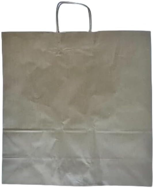 18x7x19 inches Jumbo Brown Kraft Paper Bags with Handles Perfect for Shopping, Grocery Bags, Gift Bags (200)