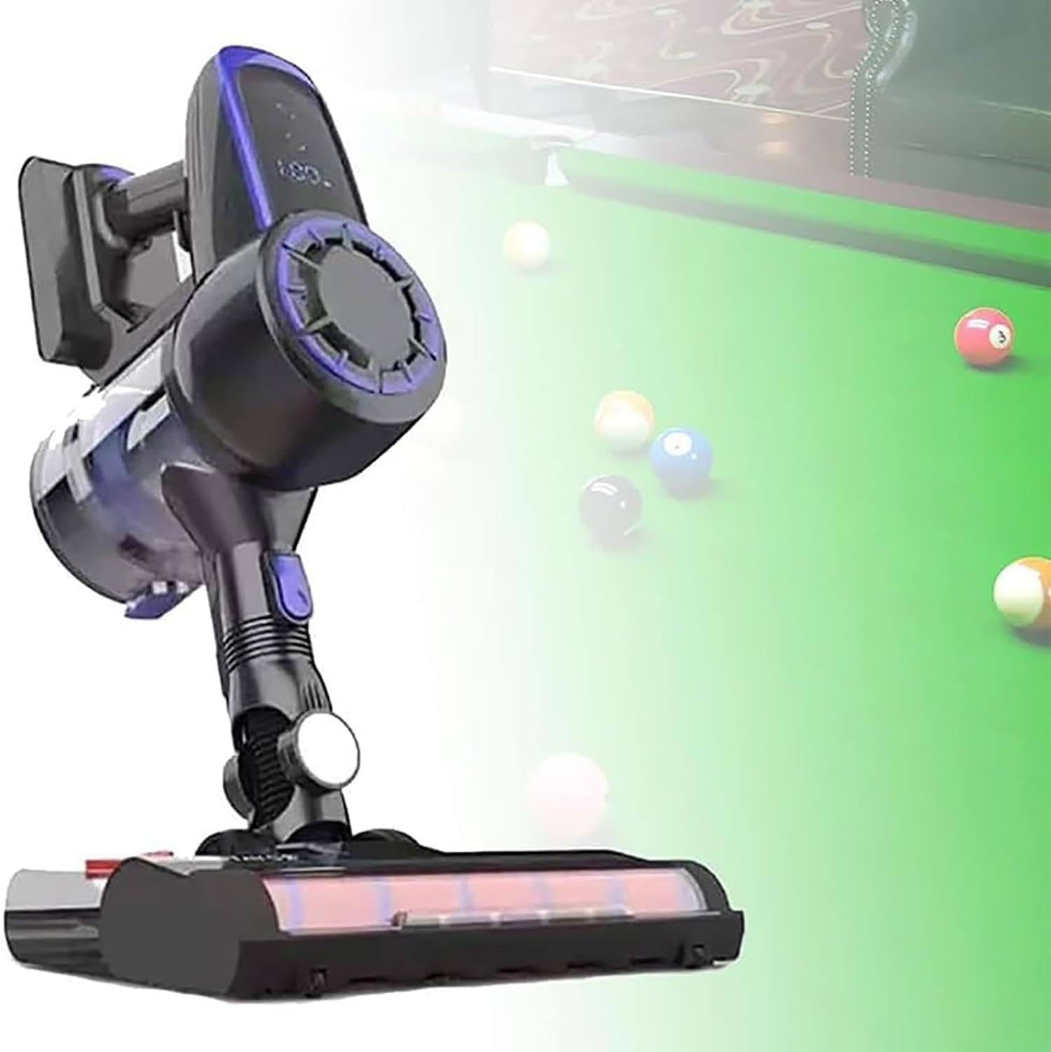 Electric Billiard Table Cloth Cleaner with LED Touch Screen Cordless Vacuum Cleaners for Home Wall Mounted Storage 240w, Adjustable 2 Gear Speed for Billiard Halls Green