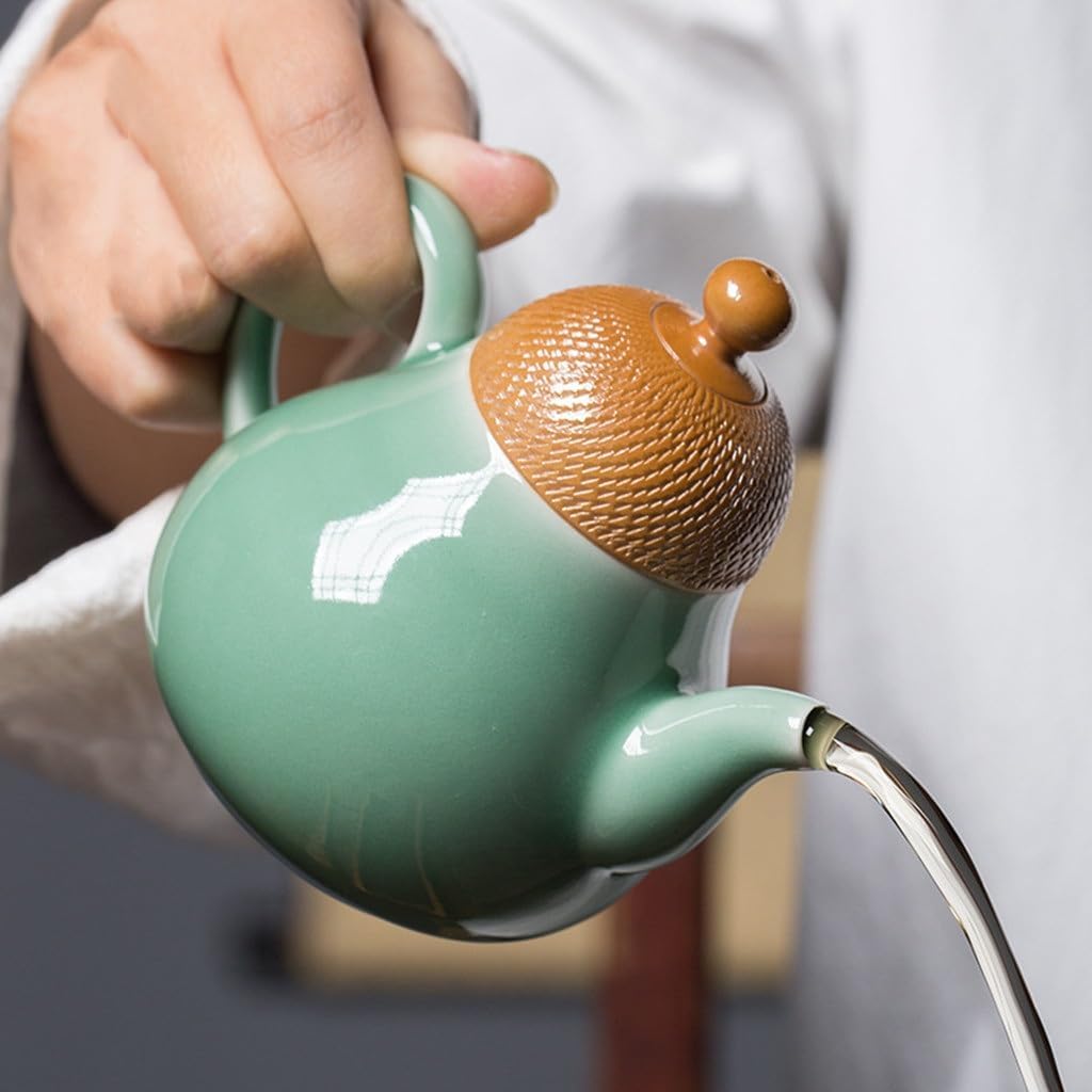 Mine Manual Kung Fu Teapot Single Pot Ceramic Longquan Celadon Filter Bubble Teapot