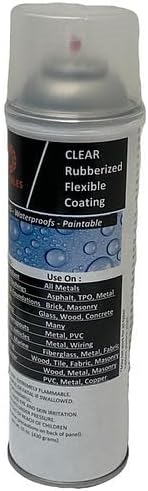 Hercules Clear Rubberized Flexible Coating - 20 oz Can - 6/Case Aerosol Spray - Transparent Rubber Sealant - Flexible & Paintable -Waterproof Protection for Skylights, Roofs, Gutters & More