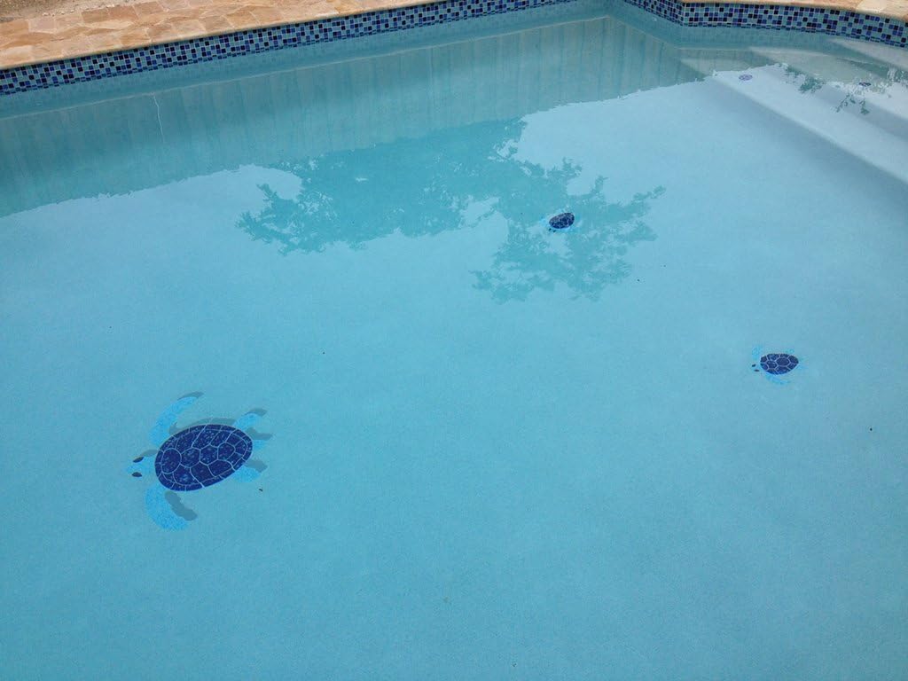Turtle Group Ceramic Swimming Pool Mosaic (Blue)