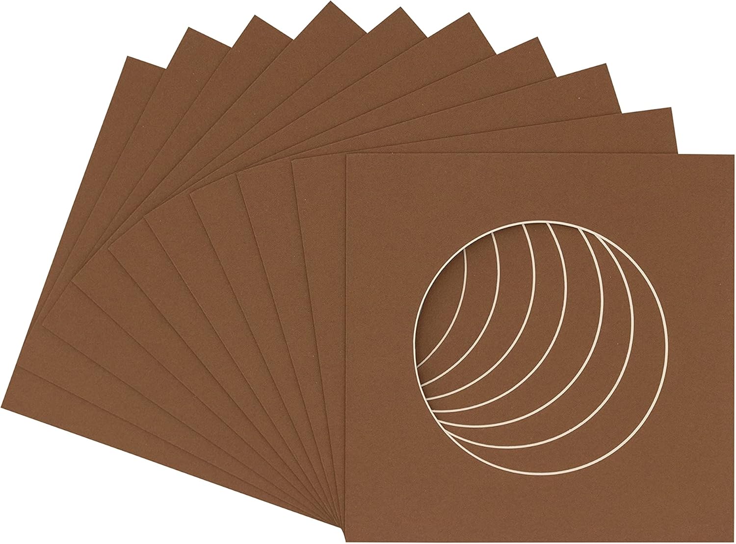 CountryArtHouse White Acid Free 10x10 Circle Picture Frame Mat with White Core Bevel Cut for 6x6 Pictures - Fits 10x10 Frame - Pack of 10 Matboards