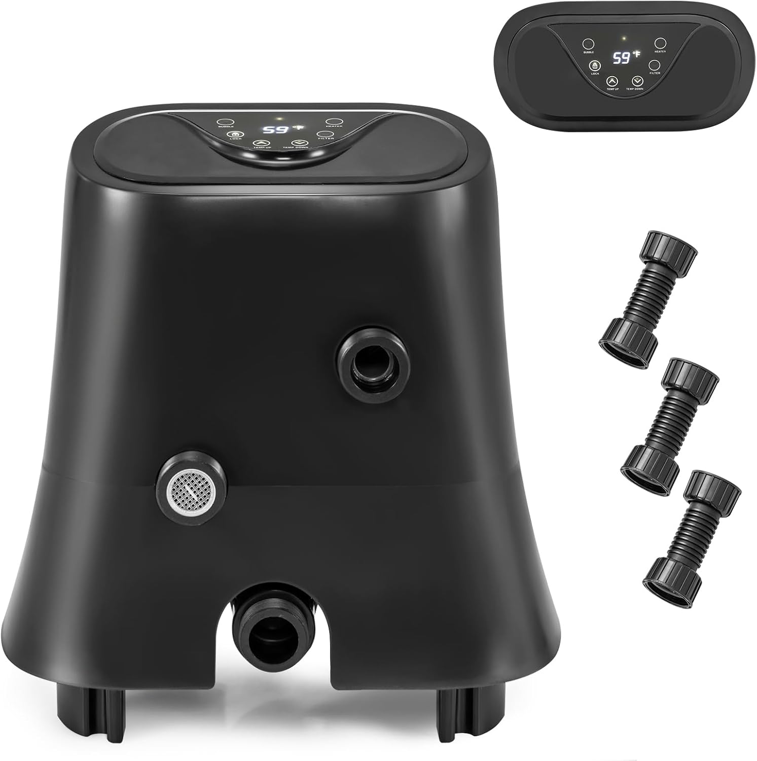 Goplus Electric Heater Pump for Inflatable Hot Tub, 1350W SPA Control Center for Bubble, Filtration & Heating, Water Heater Control with Touch Panel & LED Display, SPA Management System