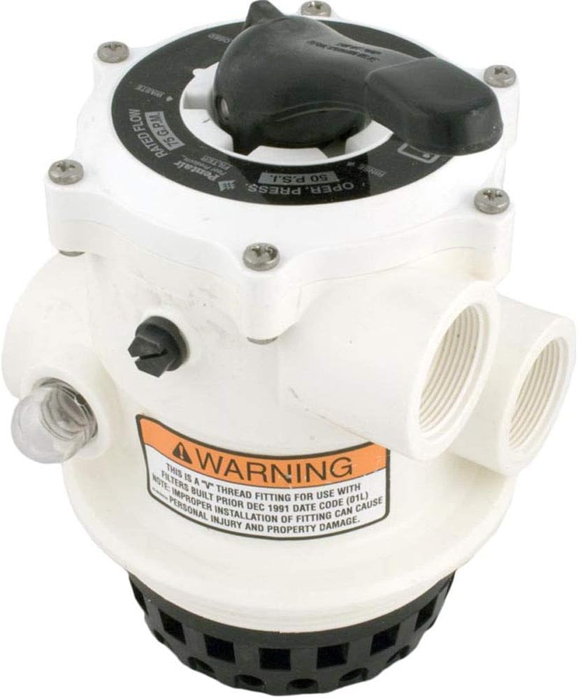 Pentair 261124 White 1-1/2-Inch Multiport Valve with V-Thread Replacement Tagelus Pool and Spa Sand Filter