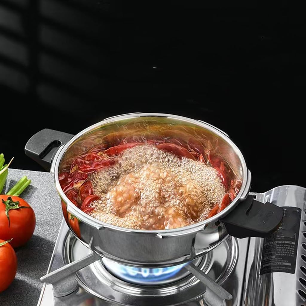 304 Mini Pressure Cooker Small Thickened Household Gas Induction Outdoor Portable Large Capacity,As Show-0.1 Quarts